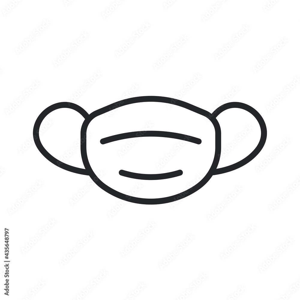 face mask icon. Medical mask for preventing the virus in patients with high fever. face mask icon. Medical mask for preventing the virus in patients with high fever.