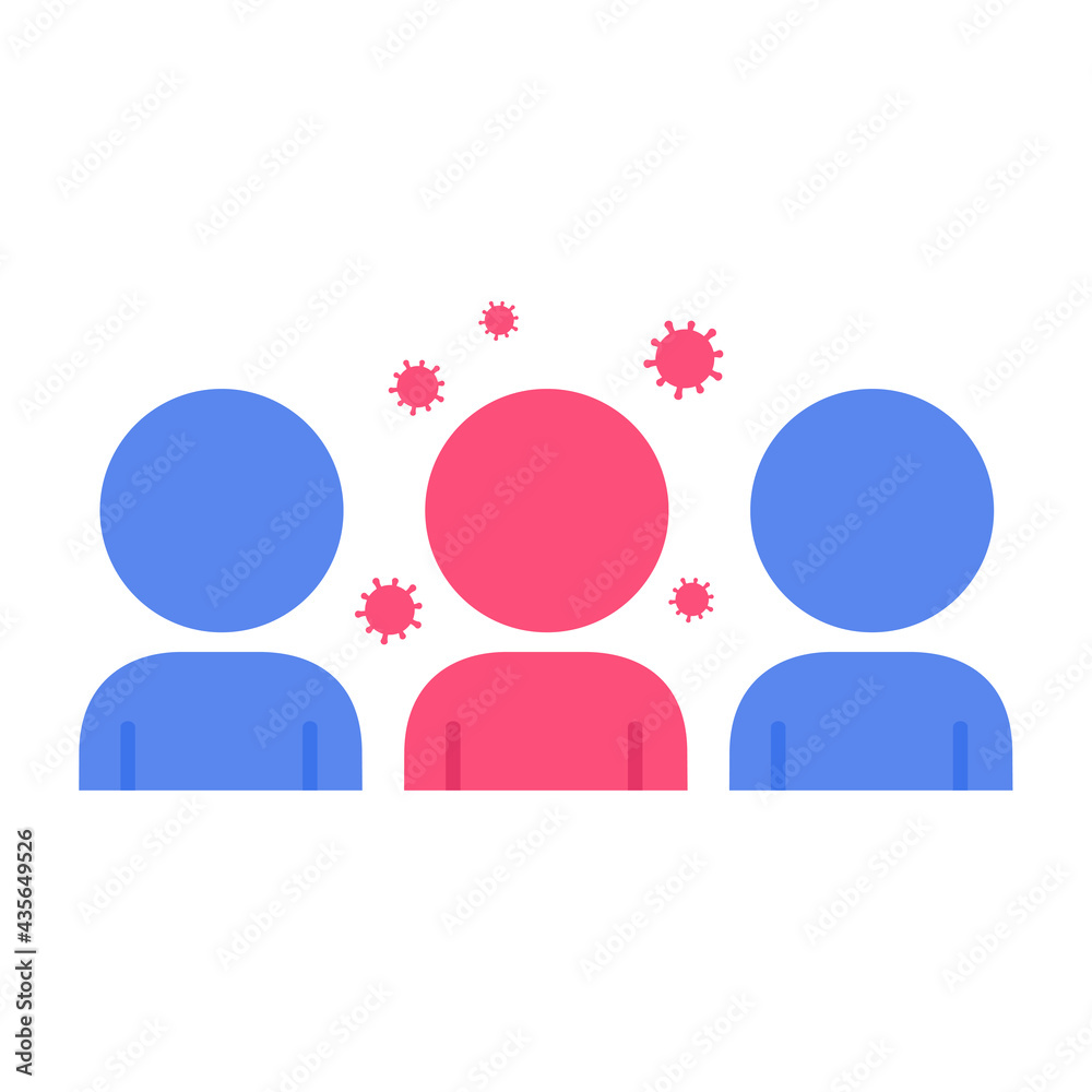 People icon. Social spacing by being at home and wearing a mask to protect against viruses. People icon. Social spacing by being at home and wearing a mask to protect against viruses.