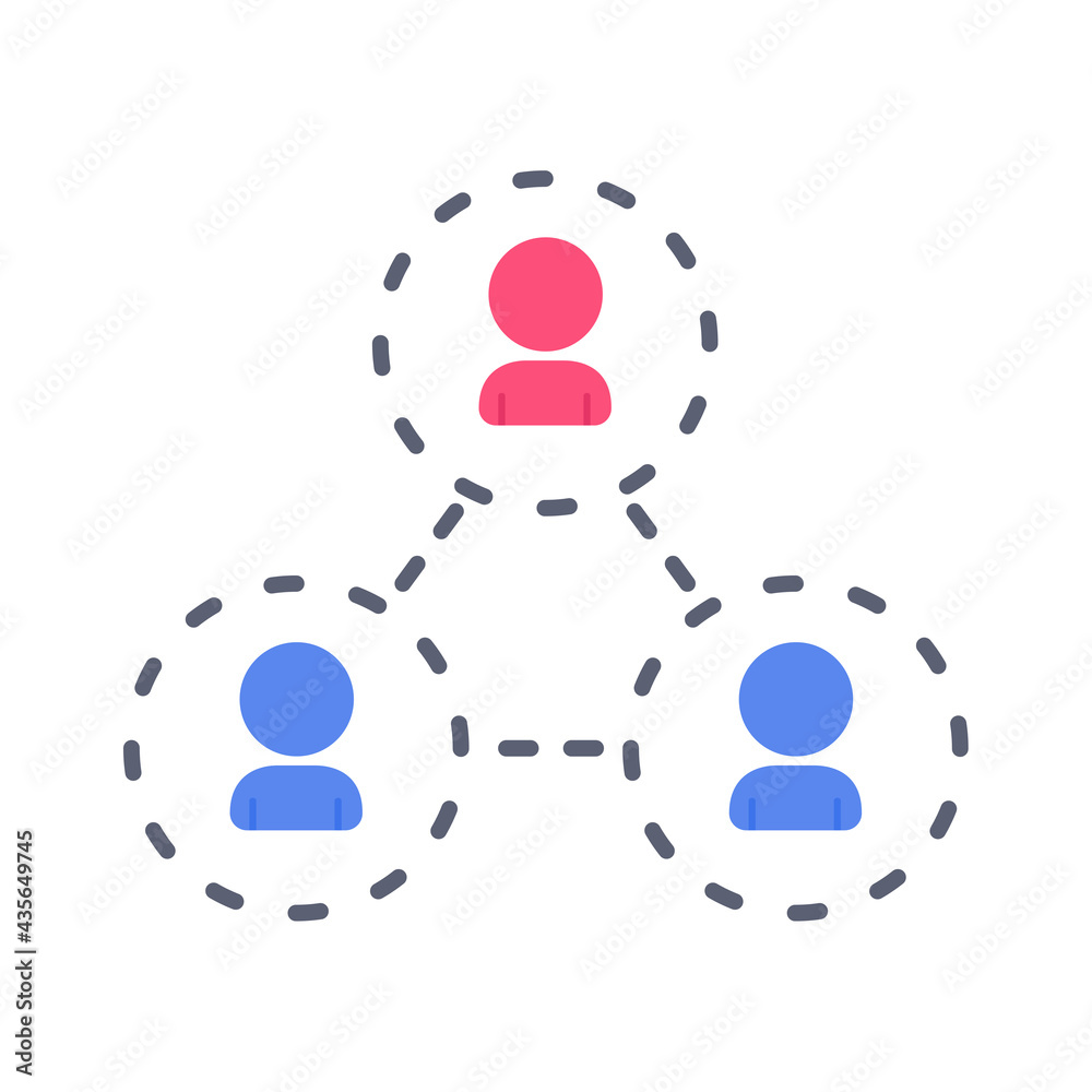 People icon. Social spacing by being at home and wearing a mask to protect against viruses.