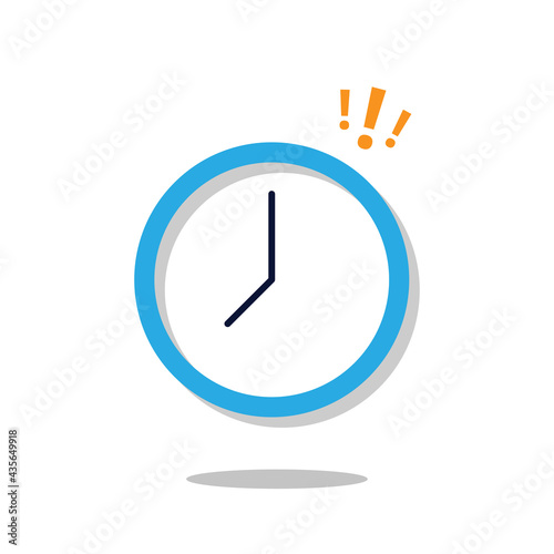 time alert, clock in simple and minimal stye icon, flat design vector illustration