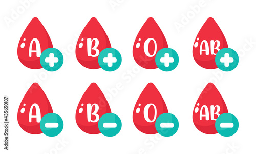 Blood vector that indicates blood type. The concept of a blood test to diagnose a serious disease.