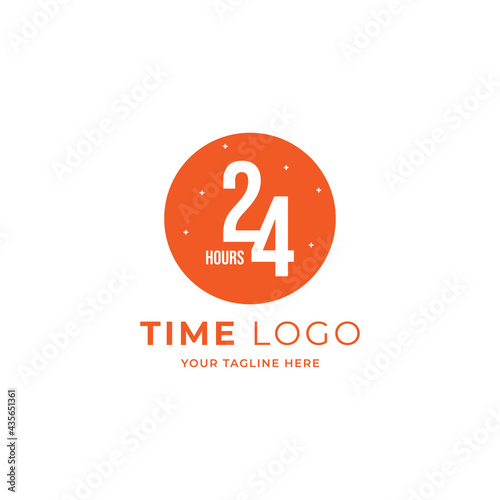24 Twenty four hour open vector template