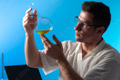 Male biologist with a large...