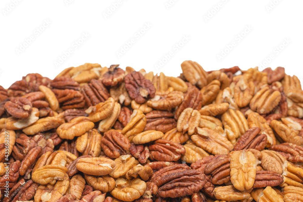Tasty pecan-nut background. Top view. Tasty pecan-nut background. Top view.