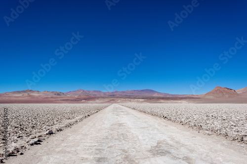 road in the desert salt