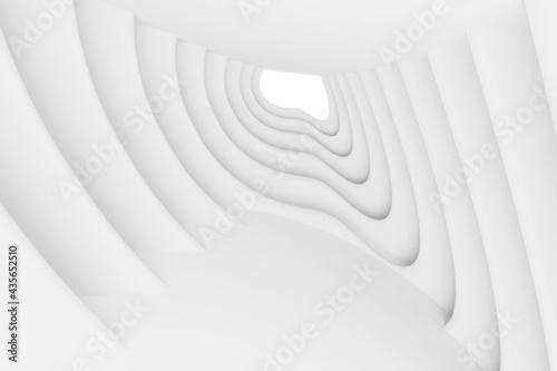 Abstract architectural background with flowing walls. 3d rendering