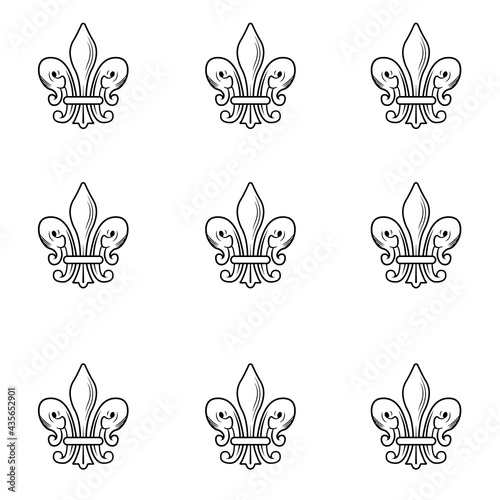 Vintage pattern with heraldic lilies