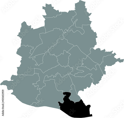 Black location map of the Stuttgarter Stadtbezirk Plieningen district inside the German regional capital city of Stuttgart, Germany photo