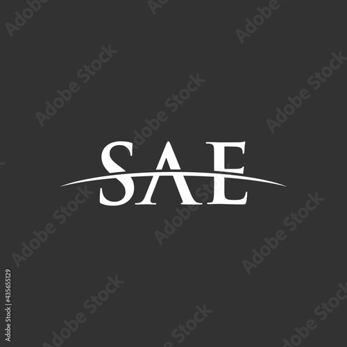SAE initial swoosh horizon, letter logo designs vector