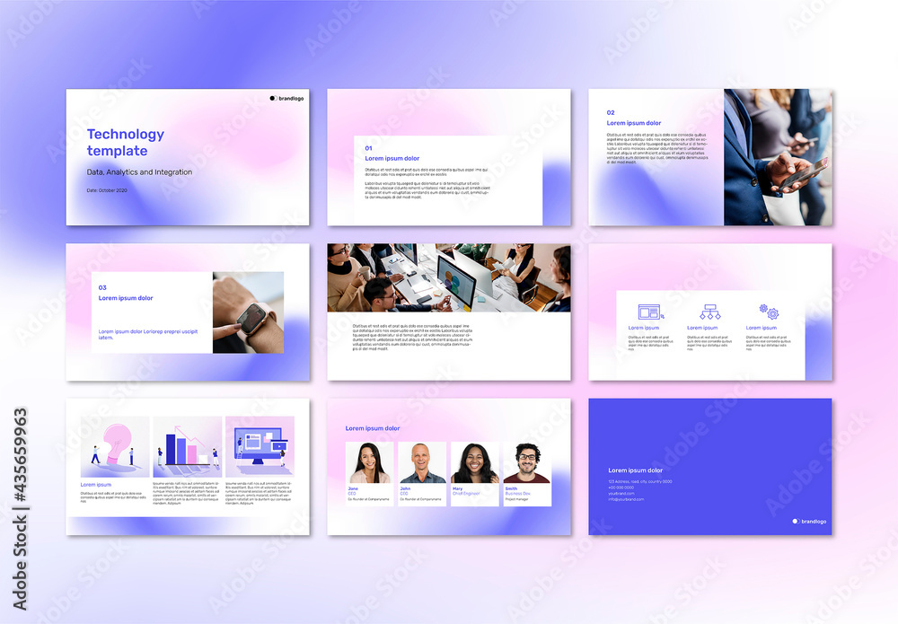 Business Technology Presentation Design Template Stock Template | Adobe