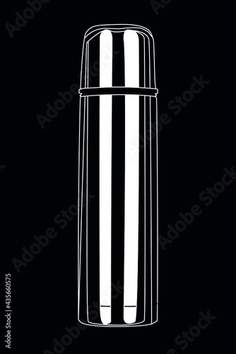 thermos white on black background