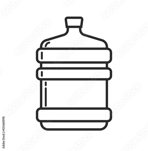 Big bottle of water for delivery icon vector or large bottled gallon line outline art style clipart isolated on white