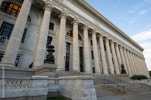 Photography Albany, NY - USA - May 22, 2021: A wide angle three quarter landscape view of the New York State Education Department Building