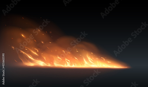 Fire motion background with smoke effect