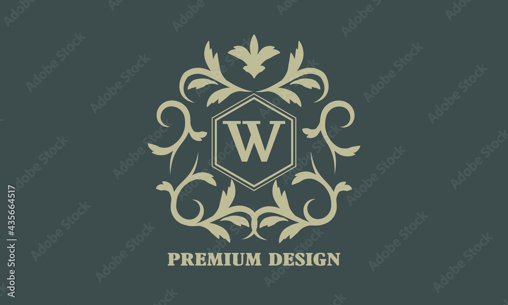 Decorative elegant logo icon letter W. Vector monogram for logo of boutique, hotel, restaurant, business, flyer. Decorative elegant logo icon letter W. Vector monogram for logo of boutique, hotel, restaurant, business, flyer.