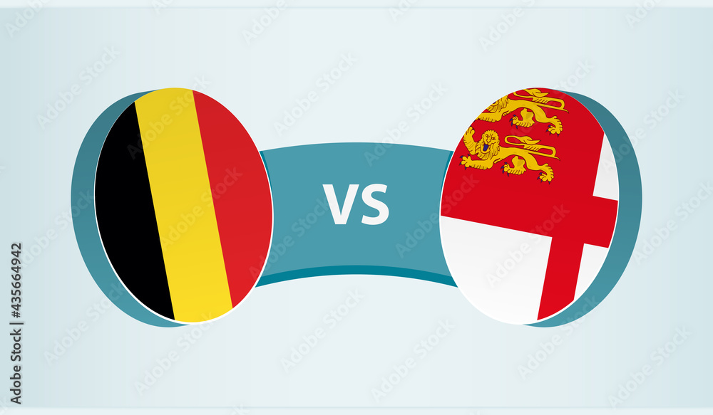 Belgium versus Sark, team sports competition concept. Belgium versus Sark, team sports competition concept.