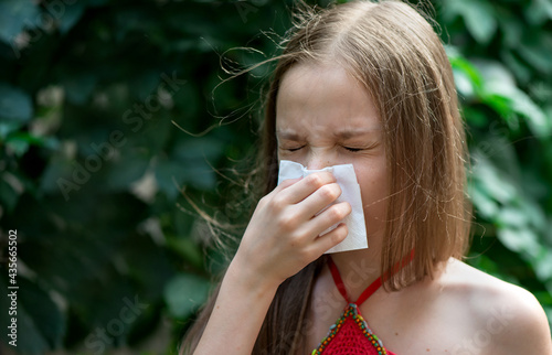 Little girl and runny nose