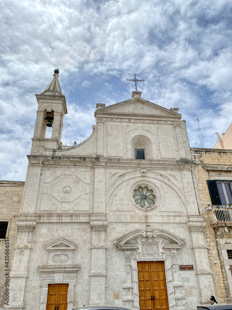 Facade of the church of Santo Stefano in Molfetta, Puglia, Italy