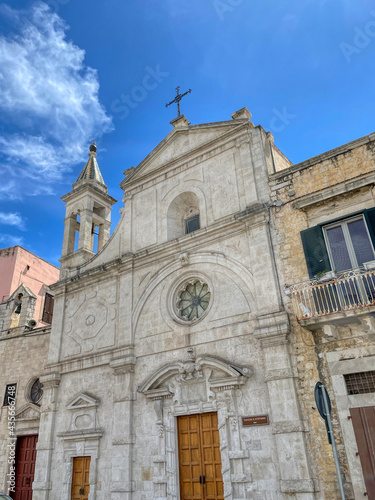 Facade of the church of Santo Stefano in Molfetta, Puglia, Italy 