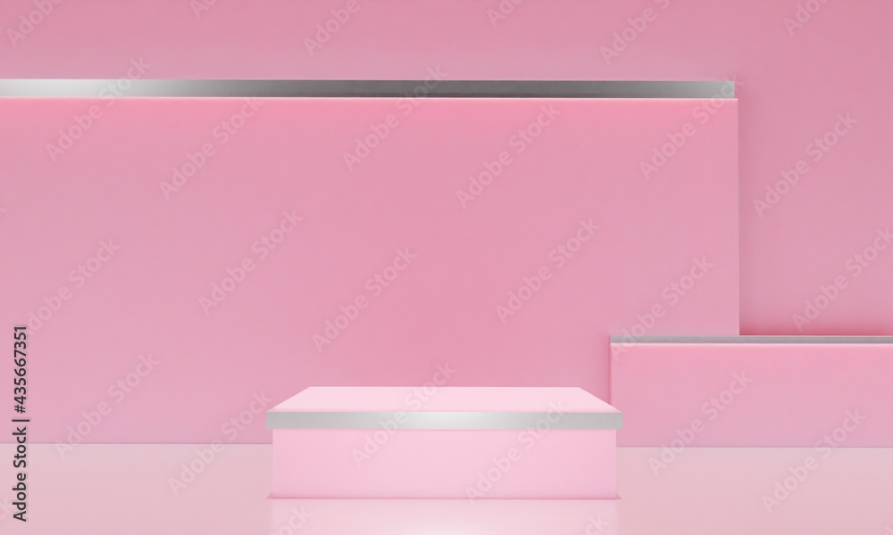 Scene with podium for mock up presentation in minimalism style with copy space, 3d render abstract background Scene with podium for mock up presentation in minimalism style with copy space, 3d render abstract background