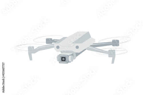 Drone Illustration, Drone Vector, Drone Quadrocopter, Action Camera, Flying Video Camera, Vector Illustration Background