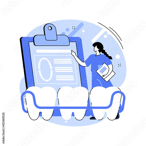 Dental tooth plate abstract concept vector illustration.