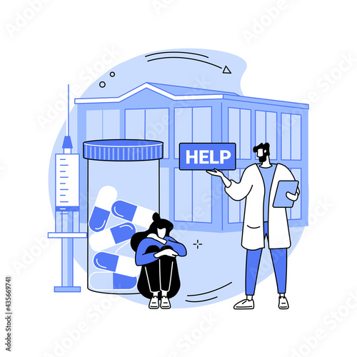 Drug rehab center abstract concept vector illustration.
