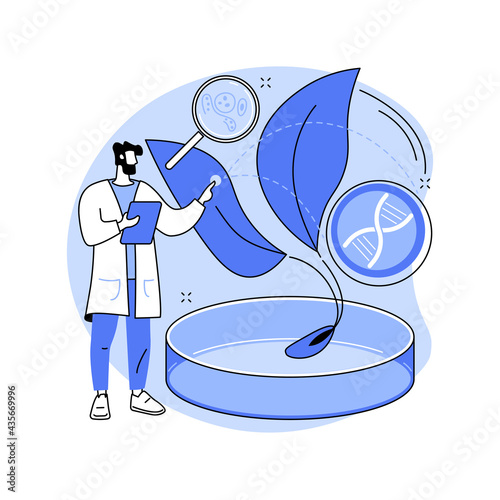 Genetically modified plants abstract concept vector illustration.