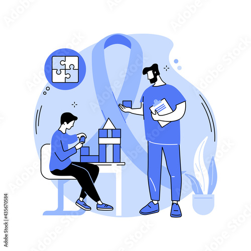 Autism treatment abstract concept vector illustration.