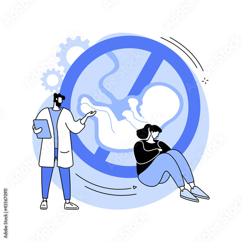 Abortion abstract concept vector illustration.