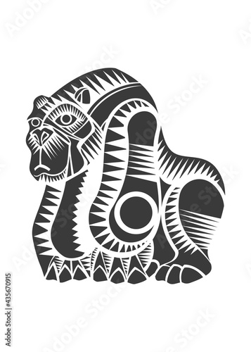 Mexican gorila hand drawn vector illustration