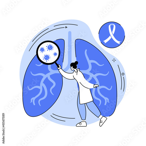 Lung cancer abstract concept vector illustration.