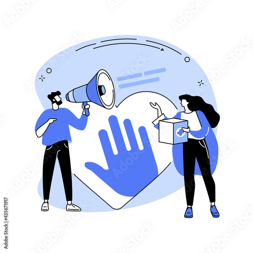 Supporting volunteering abstract concept vector illustration.