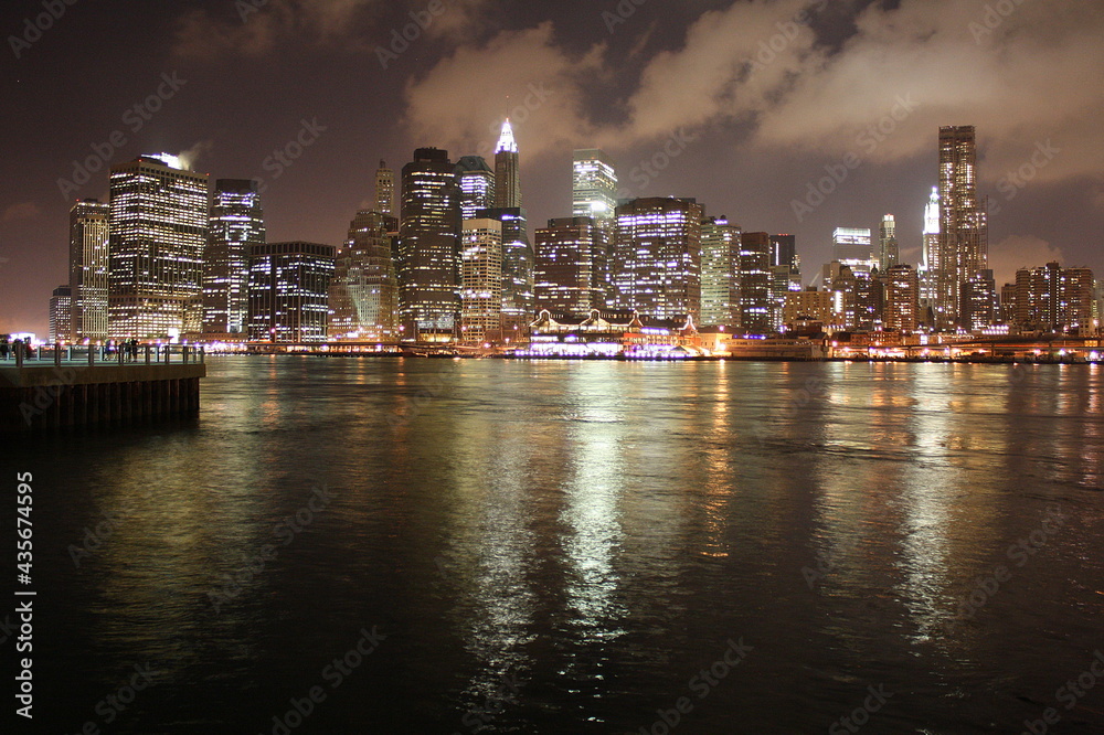 New York City, Manhattan night skyline