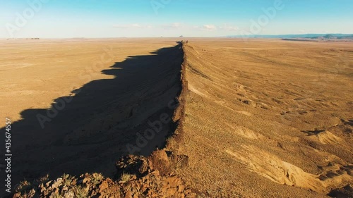 Long shadows in the desert at Shiprock New Mexico