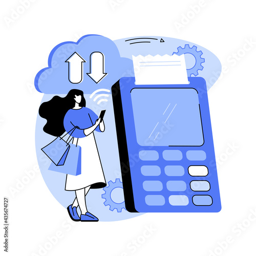 Cloud POS abstract concept vector illustration.