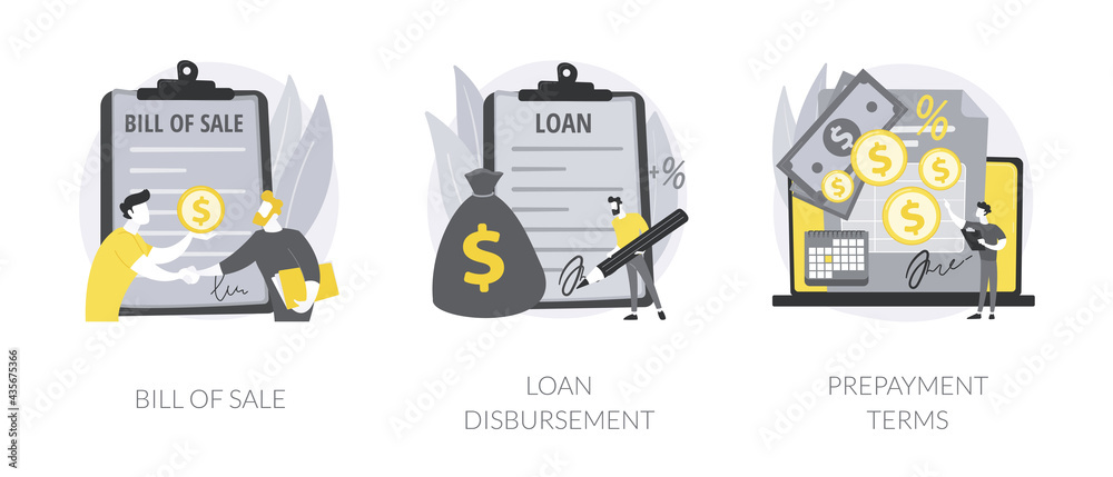 Obraz premium Banking documents abstract concept vector illustrations.