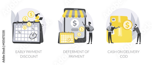 Payment terms abstract concept vector illustrations.