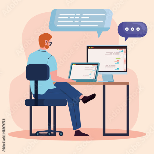programmer computers in worksite