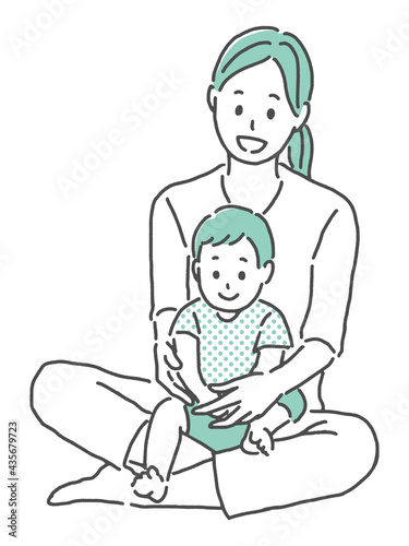 simple illustration of three years old boy