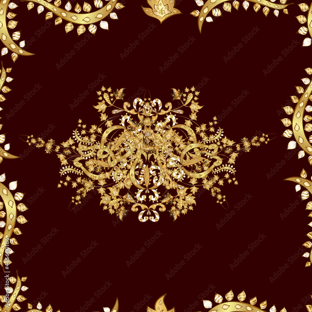 Seamless pattern with interesting doodles on colorfil background. Raster illustration. Seamless pattern with interesting doodles on colorfil background. Raster illustration.