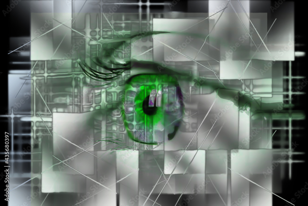 Abstract female eye made with digital art Abstract female eye made with digital art
