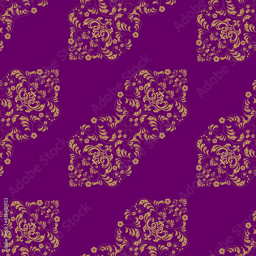 Seamless pattern with interesting doodles on colorfil background. Raster illustration. photo