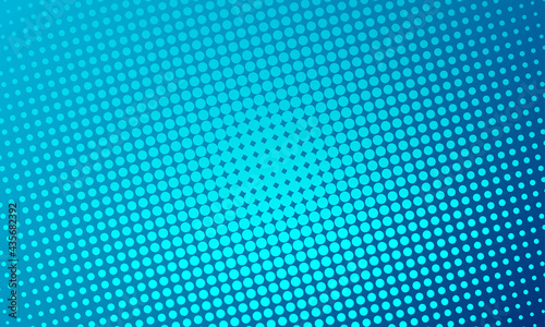 Halftone blue dots on dark blue to azure background. Comic pop art style blank layout. Template design for comic book, presentation, sale, web banner, backgrounds for covers. Vector illustration