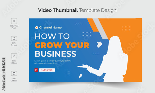 Promotional YouTube Video Thumbnail or Video Thumbnail Template Design.