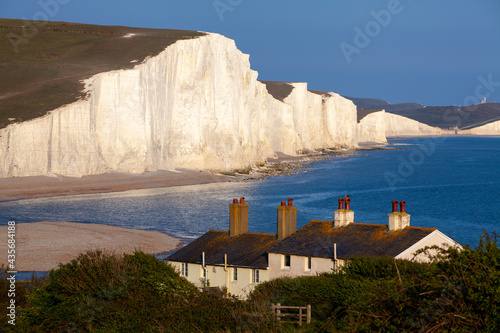 White cliffs of the Seven Sisters in Sussex UK