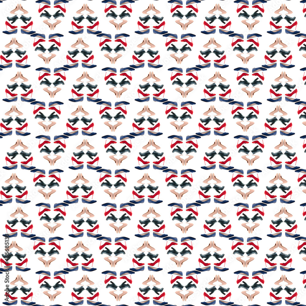 Pattern made from photographs of women's shoes Pattern made from photographs of women's shoes