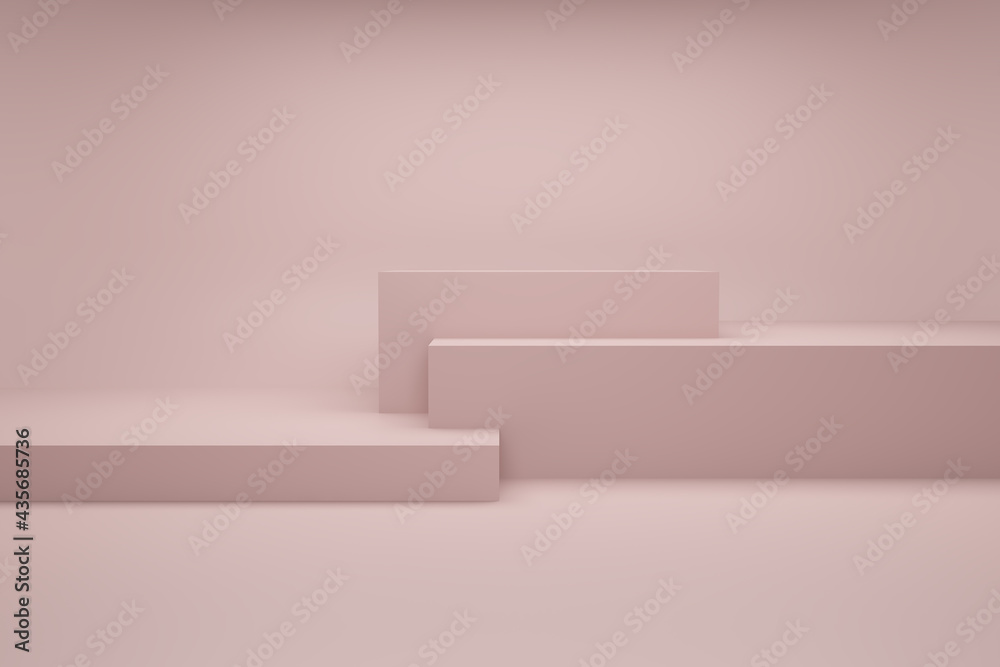 Background 3d pink rendering with podium and minimal in abstract composition, 3d render, 3d illustration Background 3d pink rendering with podium and minimal in abstract composition, 3d render, 3d illustration