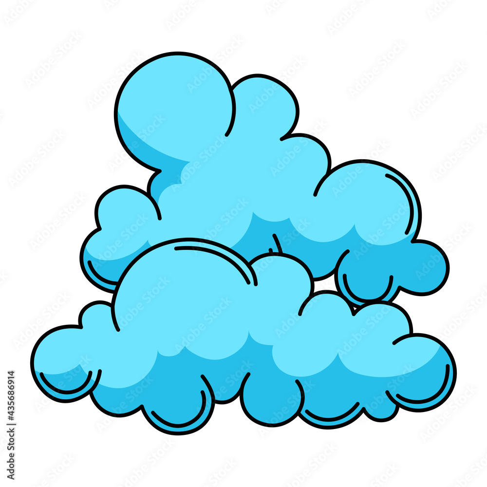 Silized clouds. Decorative tattoo art. Isolated vector illustration. Silized clouds. Decorative tattoo art. Isolated vector illustration.