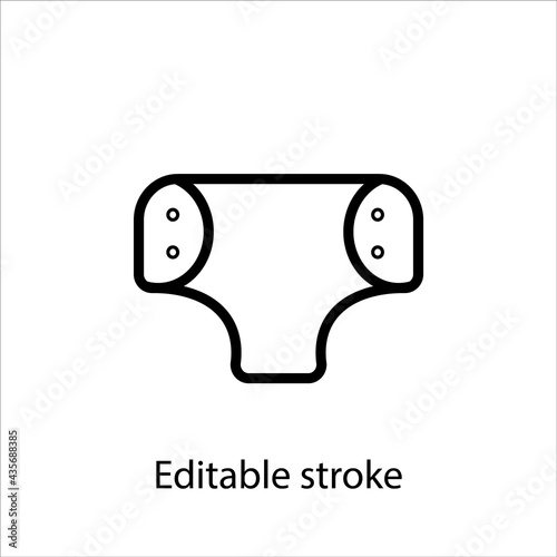 Reusable diaper. outline icon. Customizable linear contour symbol. Editable stroke